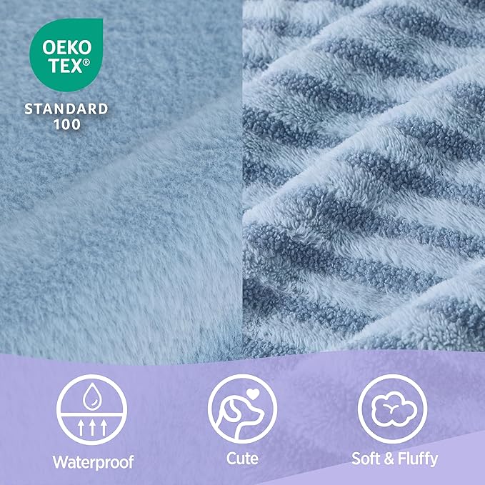 LE SURE Cute Dog Bed Medium Size Dog, Orthopedic Waterproof Medium Pet Beds with Sides, Non-Slip Bottom and Egg-Crate Foam Pet Couch Sofa with Washable Removable Cover, Blue