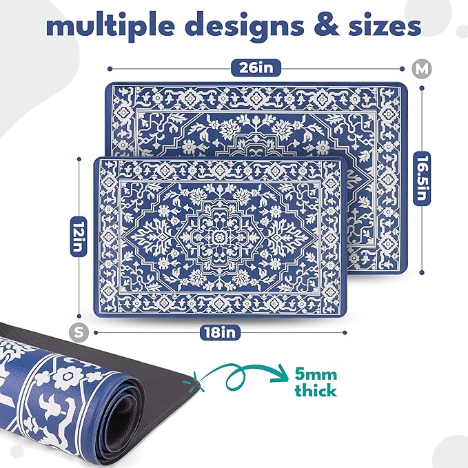 NALALAS Large Dog Mat for Food and Water, Cat Feeding Mat | Large Waterproof Dog Bowl Mat | Non-Slip Pet Food Mat for Floors | Pet Mats for Food and Water | Easy to Clean