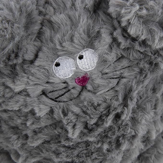 goDog PlayClean Rabbit Squeaky Plush Dog Toy with Odor-Eliminating Essential Oils, Chew Guard Technology - Gray, Small