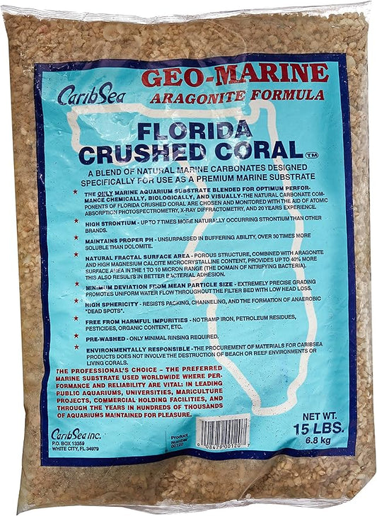 Carib Sea ACS00120 Crushed Coral for Aquarium, 15-Pound