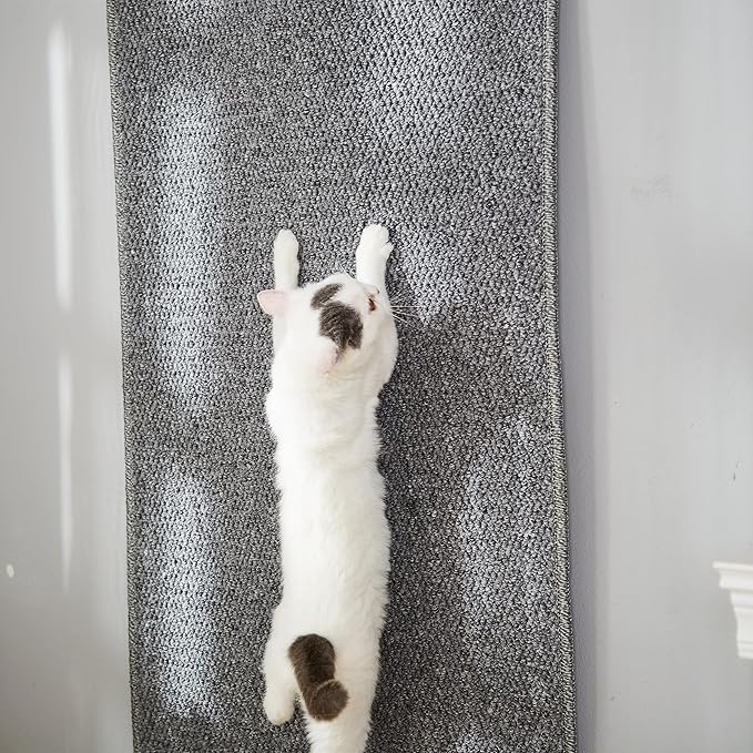 SHENGOCASE 67"x 23.6" Thickened Cat Wall Climbing Carpet, Cat Wall Furniture Scratcher, Scratching Post, Couch Sofa Protector (Grey)