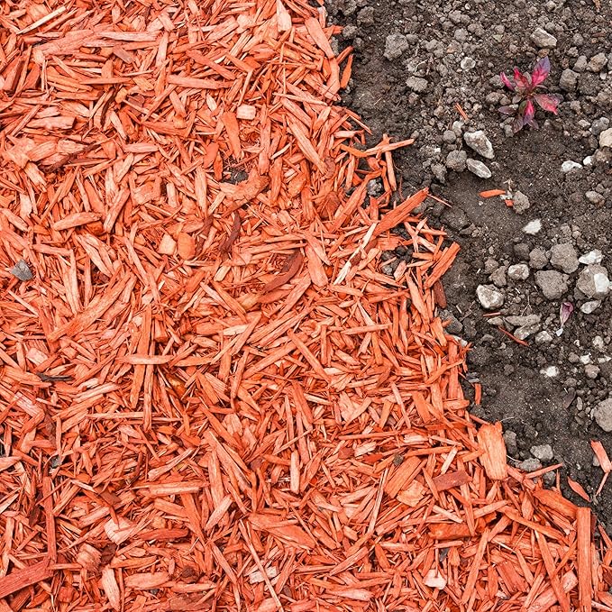 Premium Red Wood Mulch for Indoor, Patio, Potting Media, Gardens, Lawns, and Landscaping (0.3 CF - 8 L - 9 QTS)